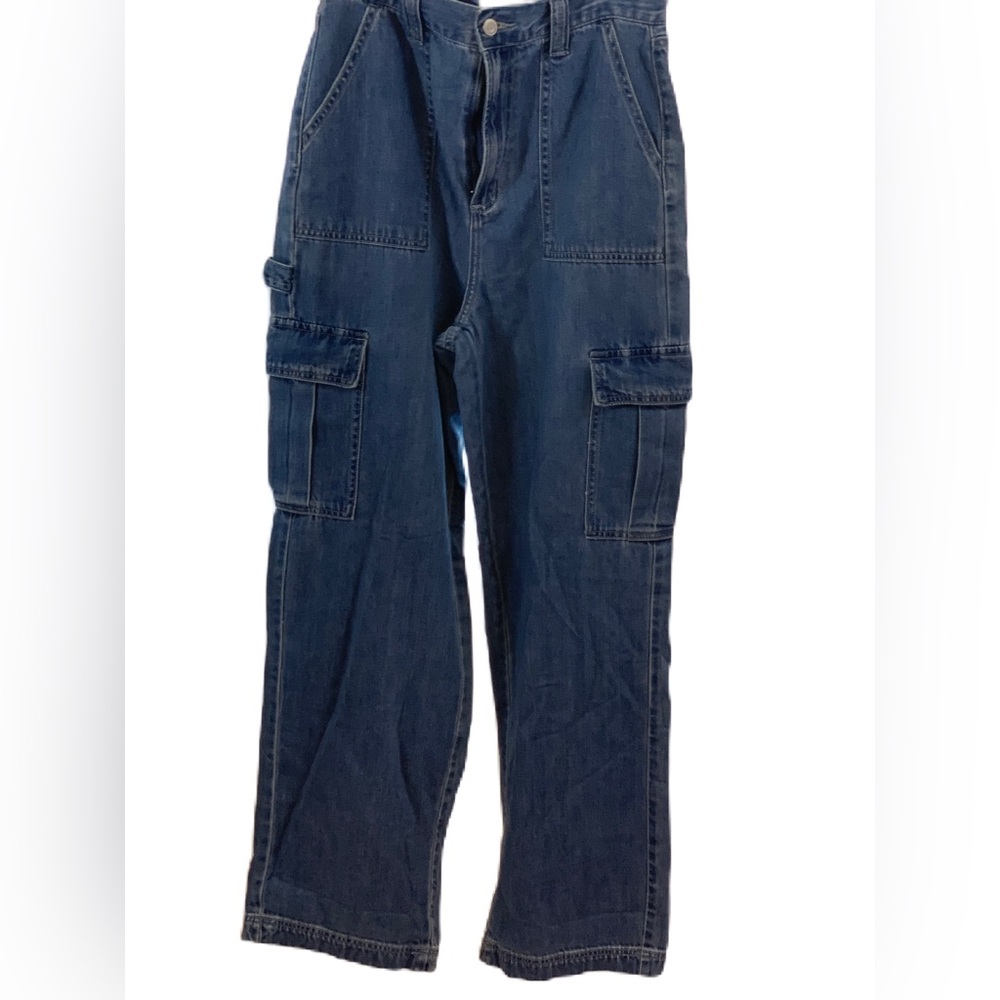 Cello Women’s jrs Jeans  Skater Cargo  (Light Denim, SZ 11) Low Baggy
